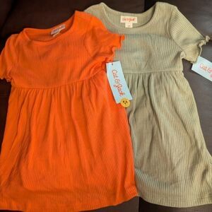 NWT Cat & Jack Orange Green Casual Kids Size 18 Months Dresses